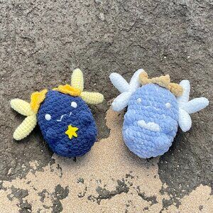 Crochet Day and Night Twin Axolotl Plushies